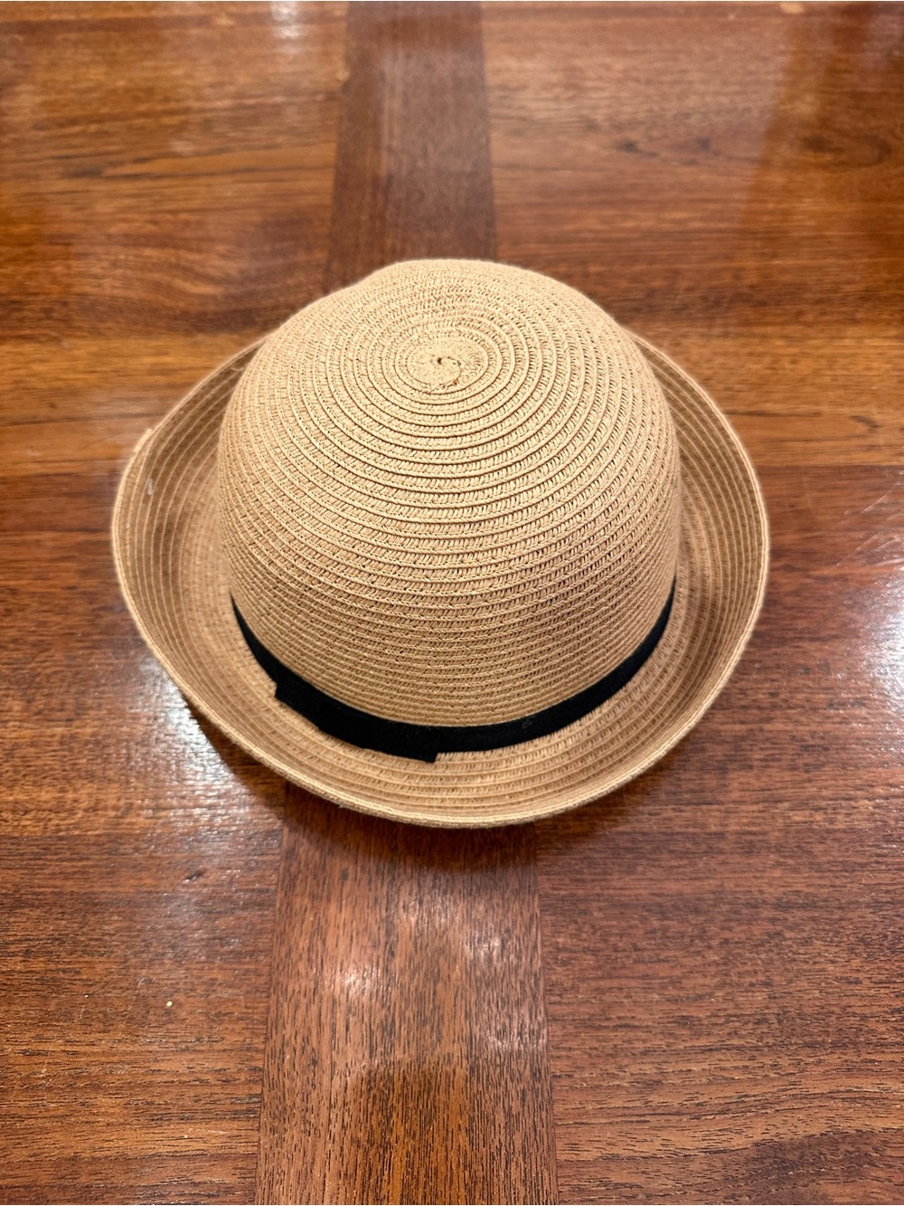 NWOT H&M Kids Straw Sun Hat with Black Trim, 12 Month